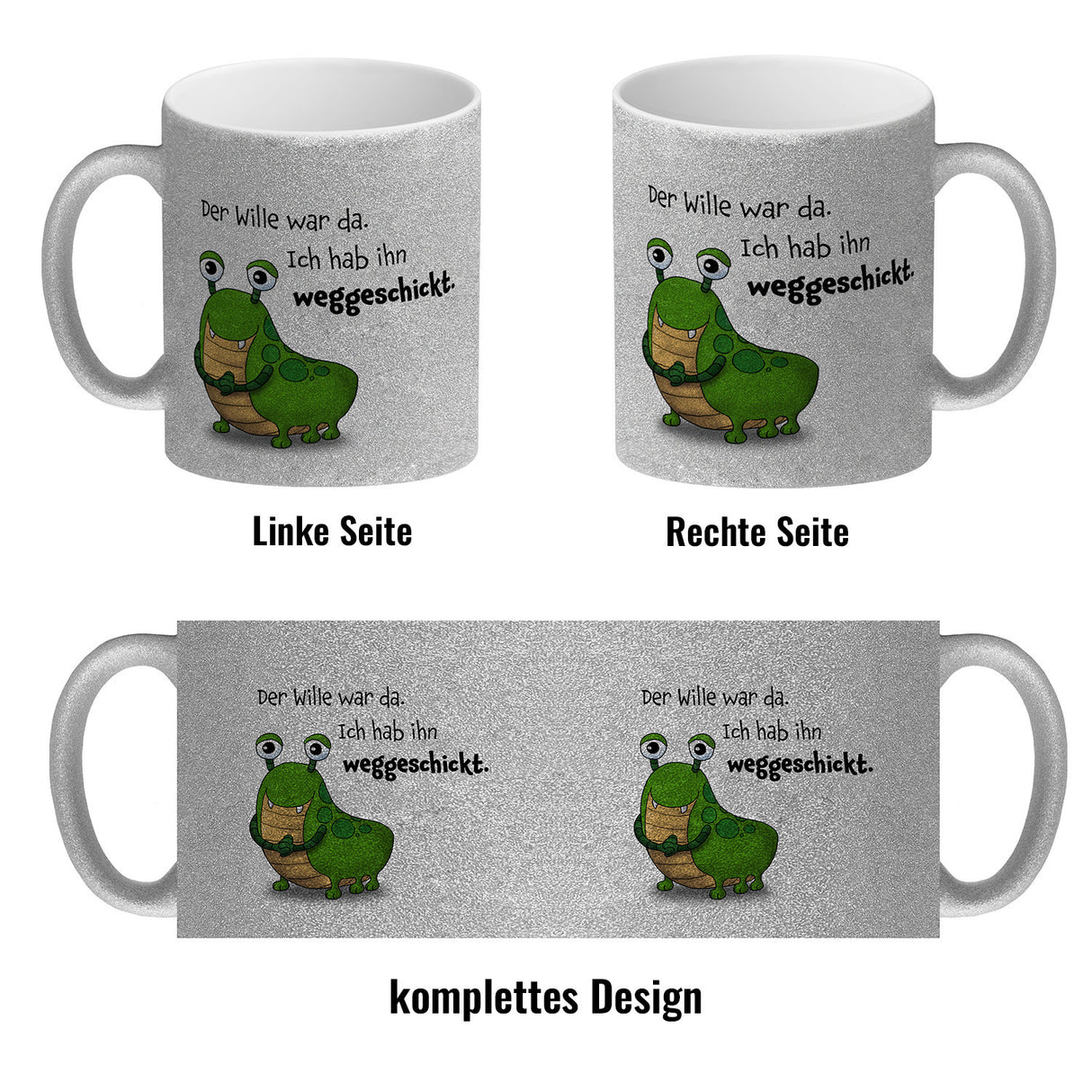 Freches Monster Kaffeebecher mit lustigem Spruch
