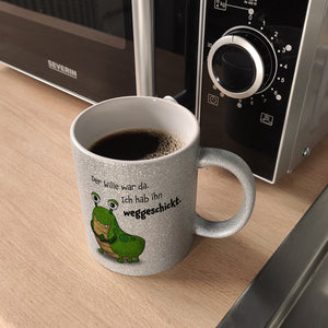 Freches Monster Kaffeebecher mit lustigem Spruch