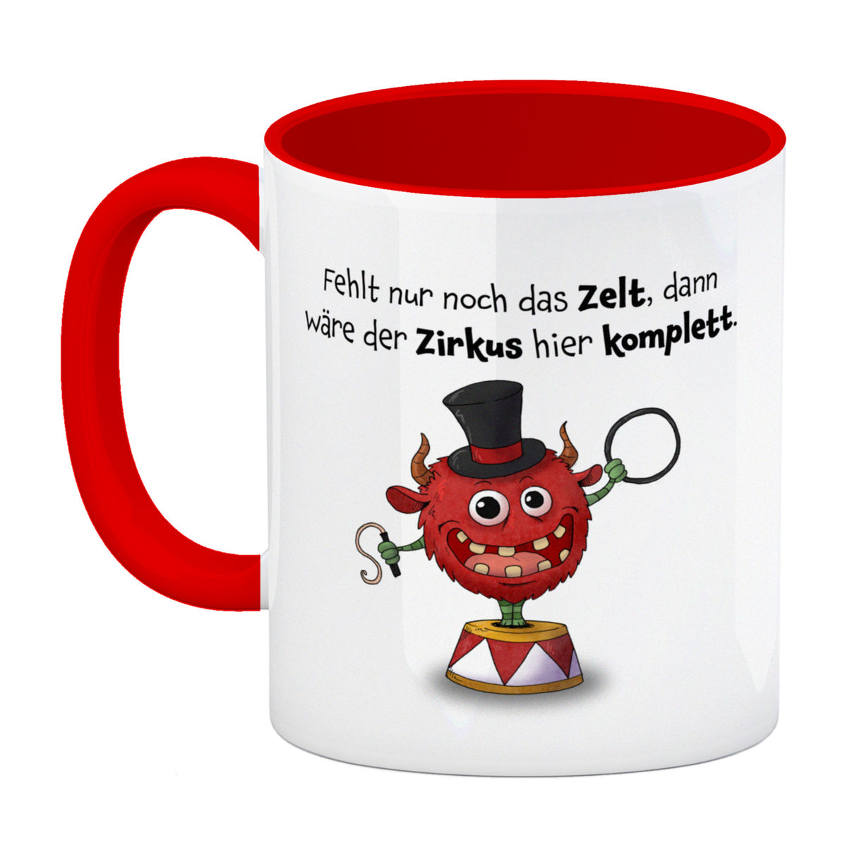 Freches Monster Kaffeebecher mit lustigem Spruch