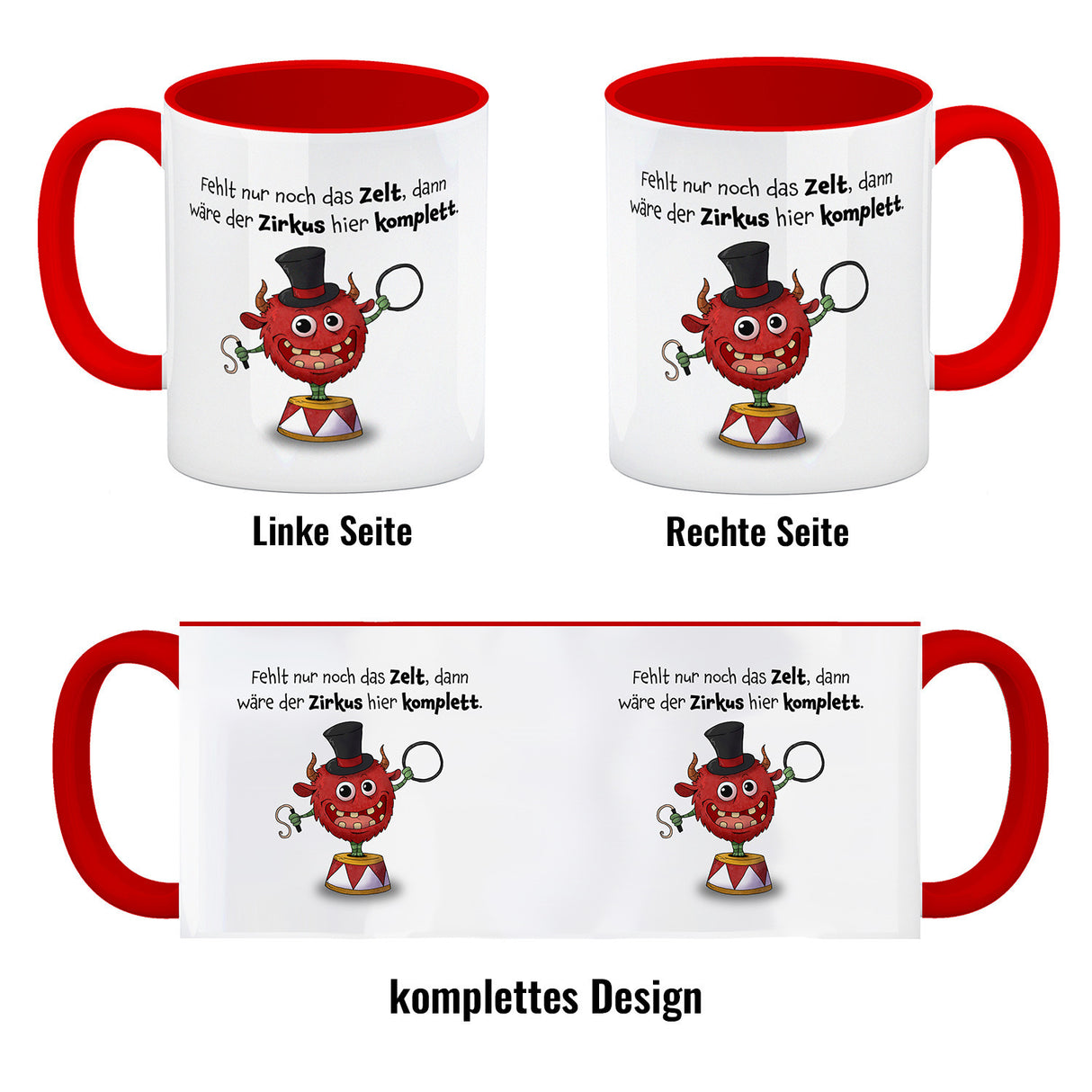 Freches Monster Kaffeebecher mit lustigem Spruch