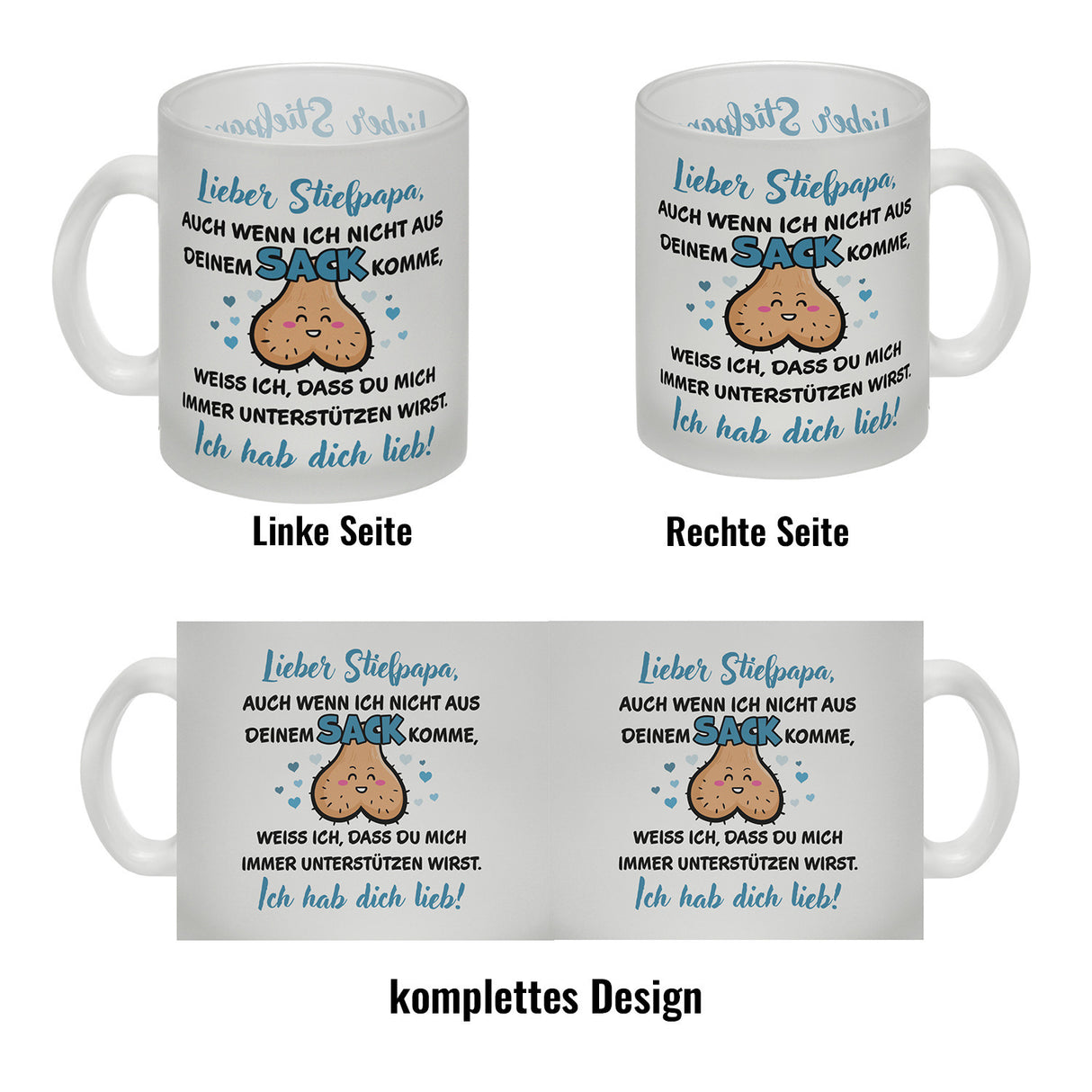 Stiefpapa, ich hab dich lieb Kaffeebecher mit Spruch