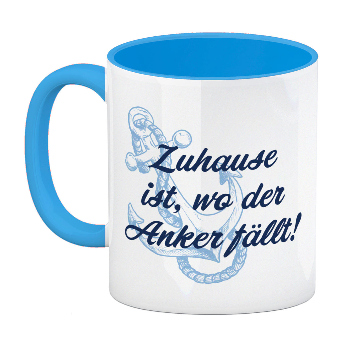 Anker Kaffeebecher mit Spruch Zuhause ist, wo der Anker fällt