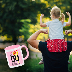Danke Papa dass du nicht verhütet hast Kaffeebecher in rosa