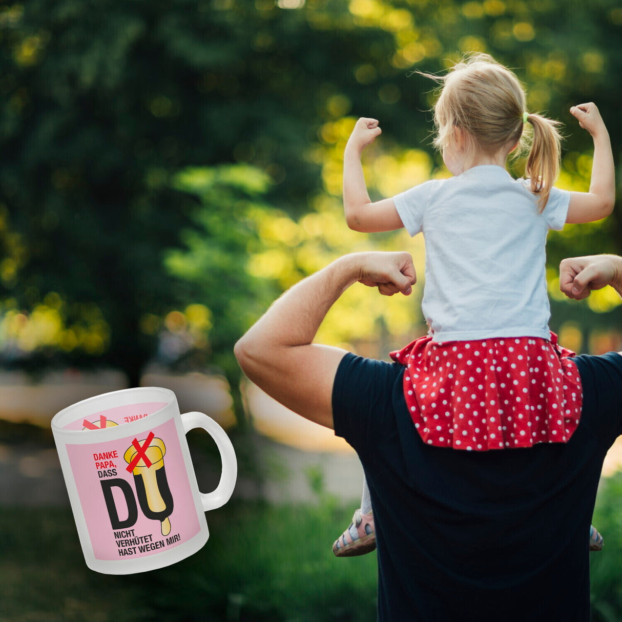 Danke Papa dass du nicht verhütet hast Kaffeebecher in rosa