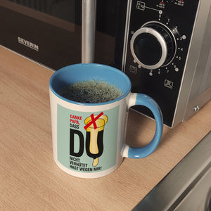 Danke Papa dass du nicht verhütet hast Kaffeebecher in rosa