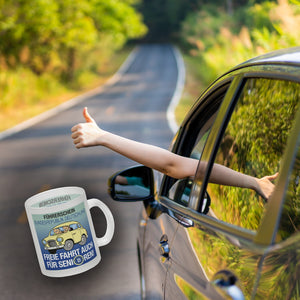 Freie Fahrt auch für Senioren Kaffeebecher mit Oldtimer Motiv