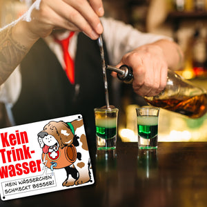 Kein Trinkwasser Metallschild mit Schweizer Alpenhund