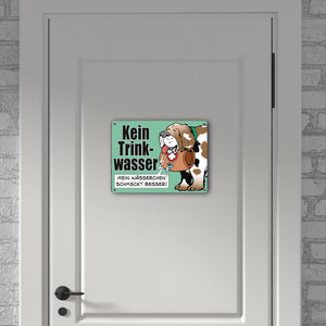 Kein Trinkwasser Metallschild mit Schweizer Alpenhund