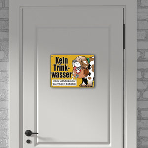 Kein Trinkwasser Metallschild mit Schweizer Alpenhund