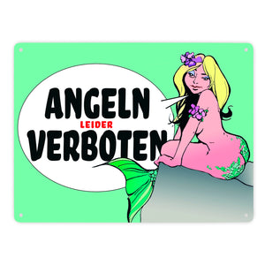 Angeln leider verboten Metallschild