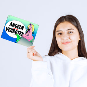 Angeln leider verboten Metallschild