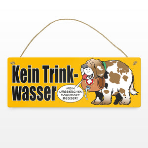 Kein Trinkwasser Metallschild mit Schweizer Alpenhund