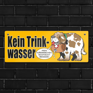 Kein Trinkwasser Metallschild mit Schweizer Alpenhund