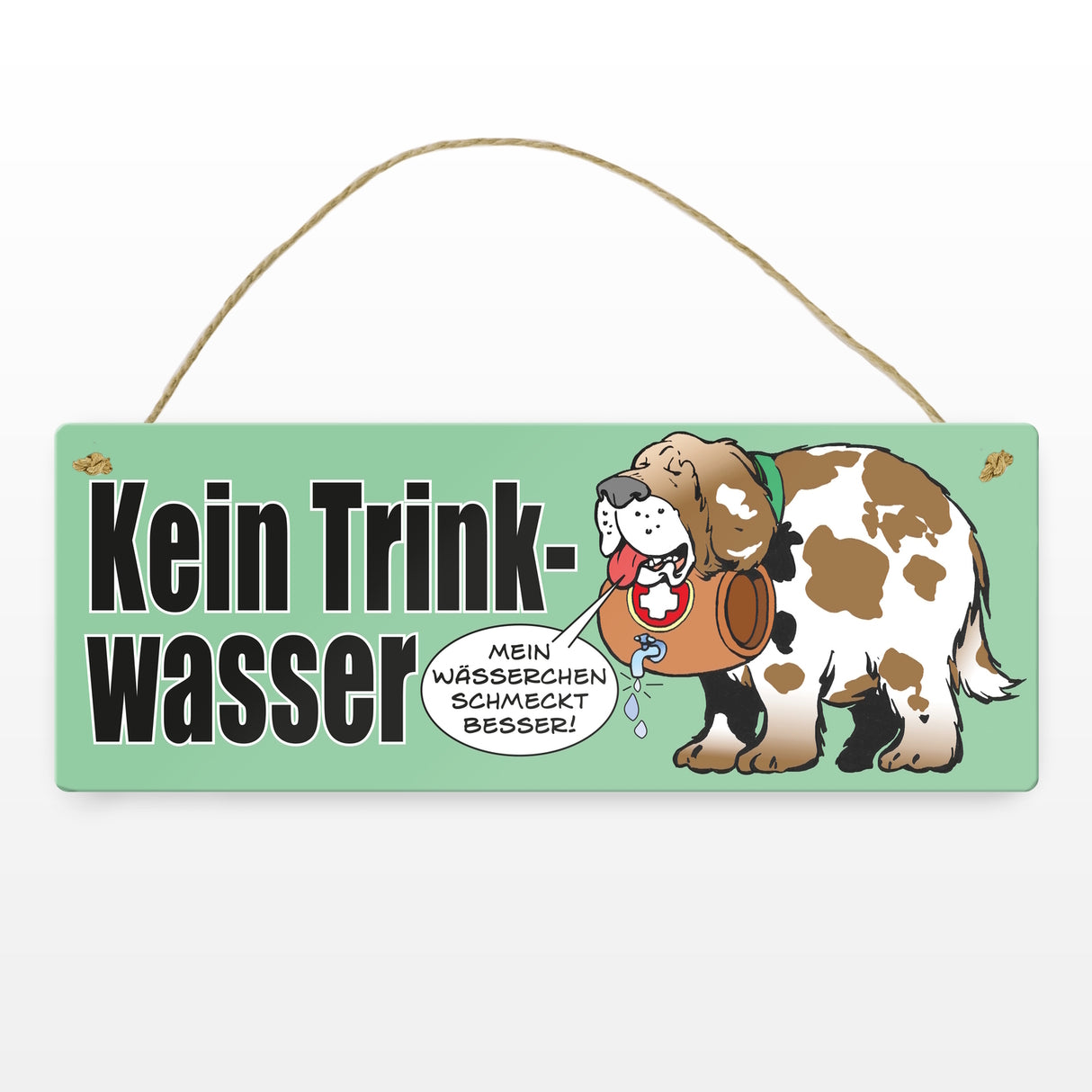 Kein Trinkwasser Metallschild mit Schweizer Alpenhund