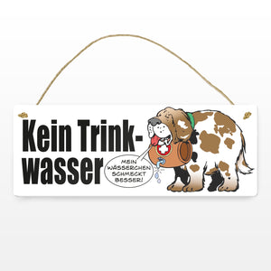 Kein Trinkwasser Metallschild mit Schweizer Alpenhund