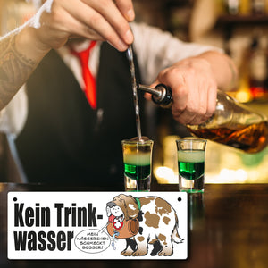 Kein Trinkwasser Metallschild mit Schweizer Alpenhund