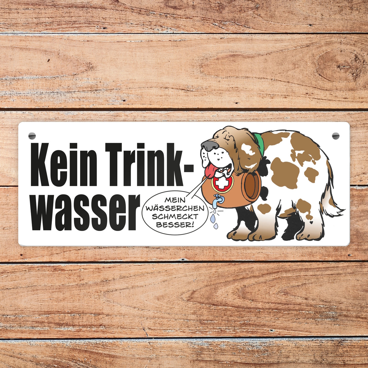 Kein Trinkwasser Metallschild mit Schweizer Alpenhund