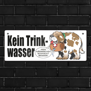 Kein Trinkwasser Metallschild mit Schweizer Alpenhund