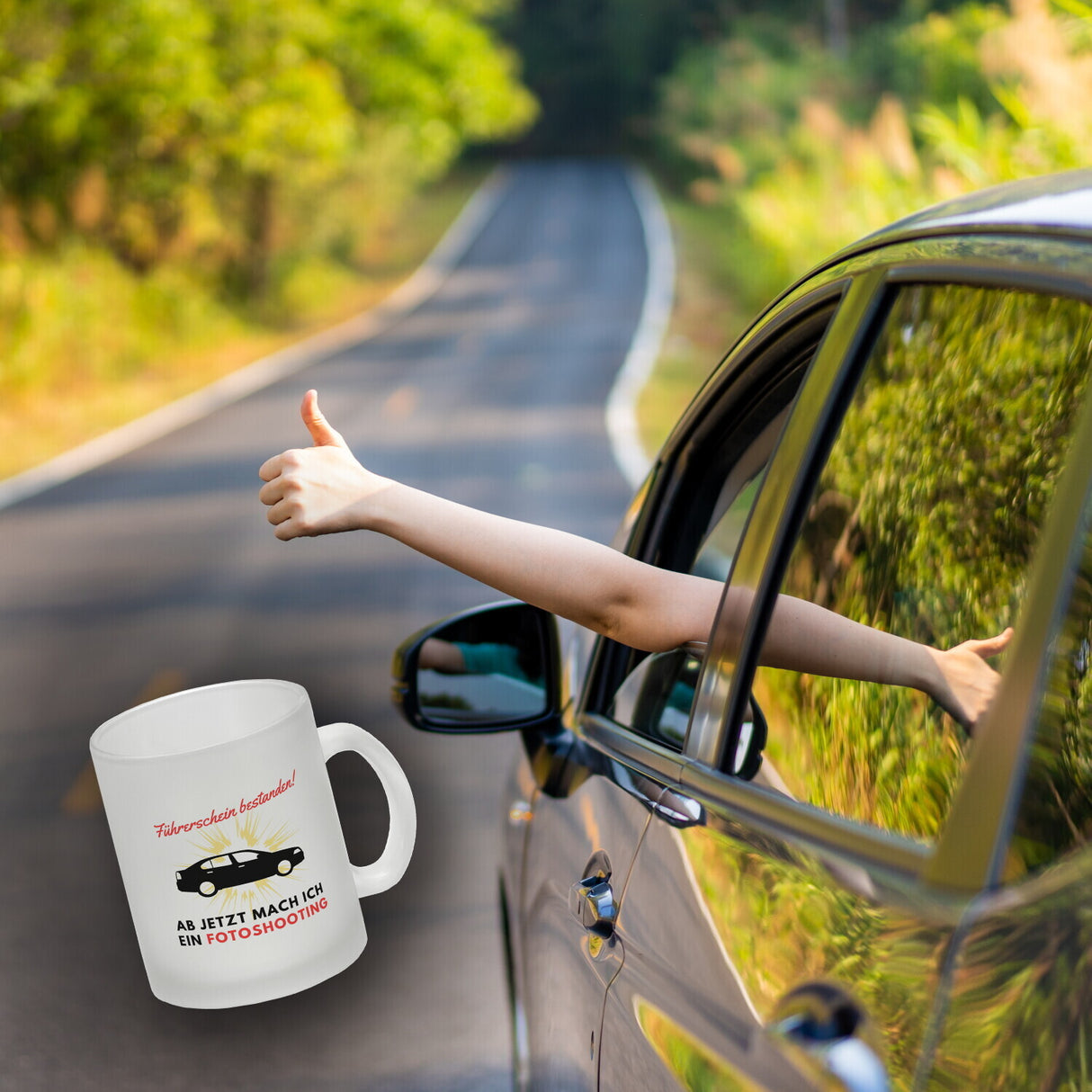 Führerschein bestanden Kaffeebecher Ab jetzt mach ich ein Fotoshooting