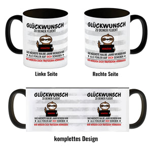 Glückwunsch zur Flucht, Verräter Mittelfinger Kaffeebecher mit Faultier