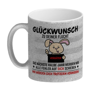 Glückwunsch zur Flucht, Verräter Mittelfinger Kaffeebecher mit Hase