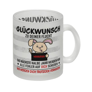 Glückwunsch zur Flucht, Verräter Mittelfinger Kaffeebecher mit Hase