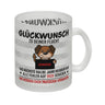 Glückwunsch zur Flucht, Verräter Mittelfinger Kaffeebecher mit Hund