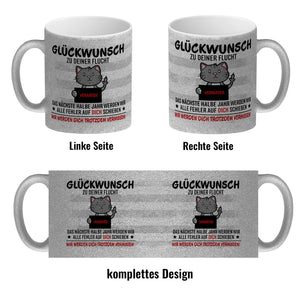 Glückwunsch zur Flucht, Verräter Mittelfinger Kaffeebecher mit Katze