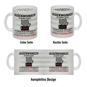 Glückwunsch zur Flucht, Verräter Mittelfinger Kaffeebecher mit Katze