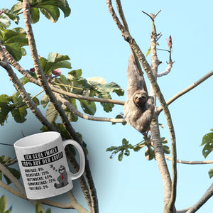 Ich gebe immer 100% auf der Arbeit Kaffeebecher mit schnarchendem Faultier