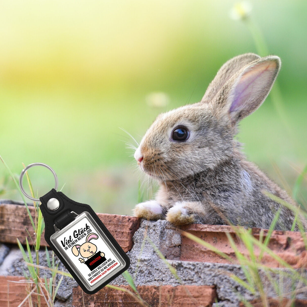Glückwunsch zur Flucht, Verräter Mittelfinger Schlüsselanhänger mit Hase