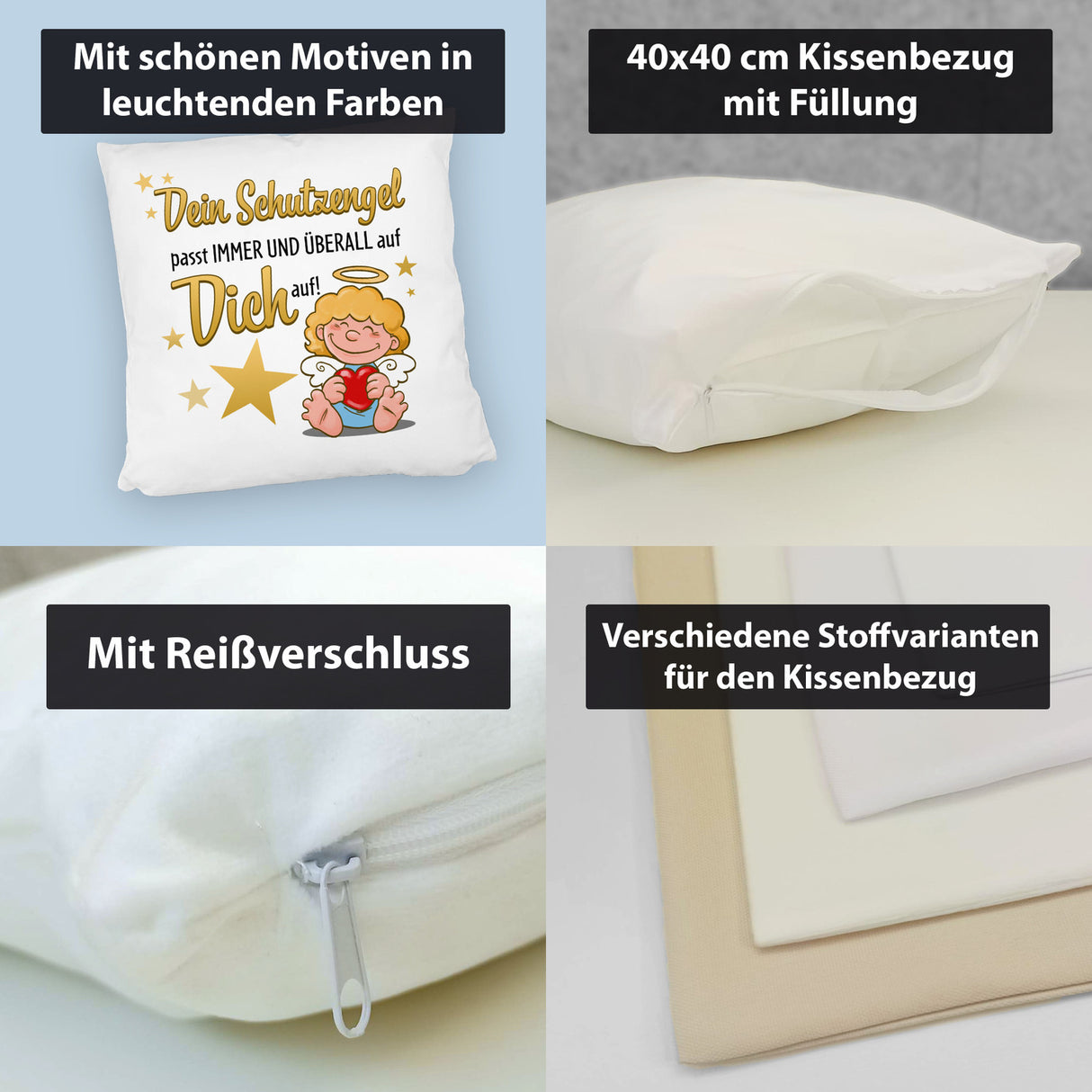 Schutzengel Kissen mit Spruch