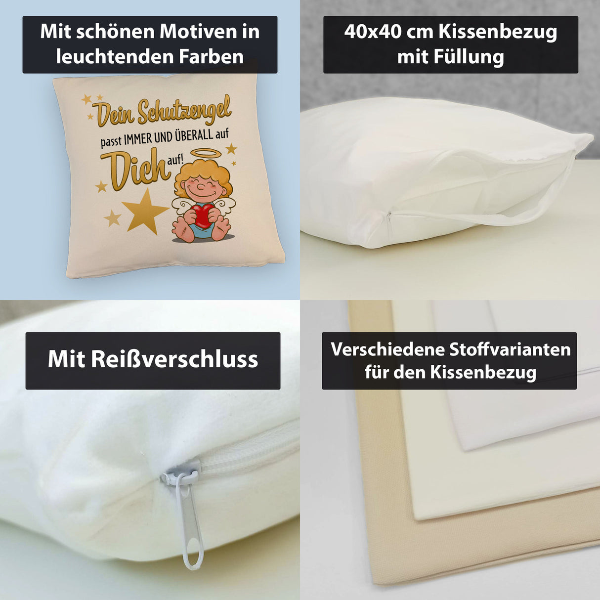 Schutzengel Kissen mit Spruch