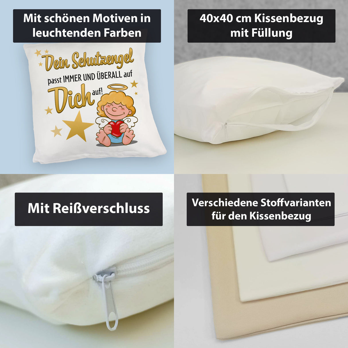 Schutzengel Kissen mit Spruch