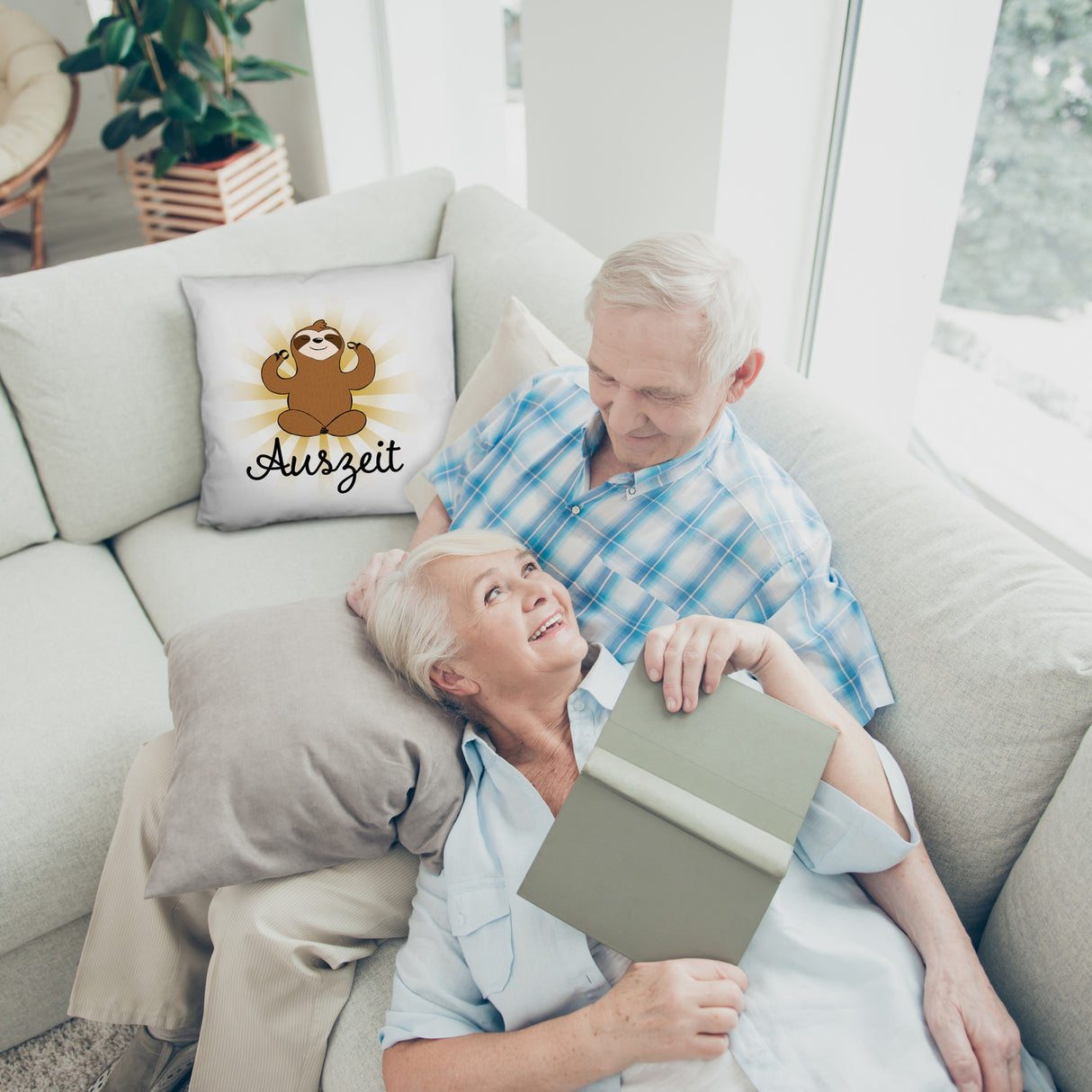 Auszeit Faultier Kissen