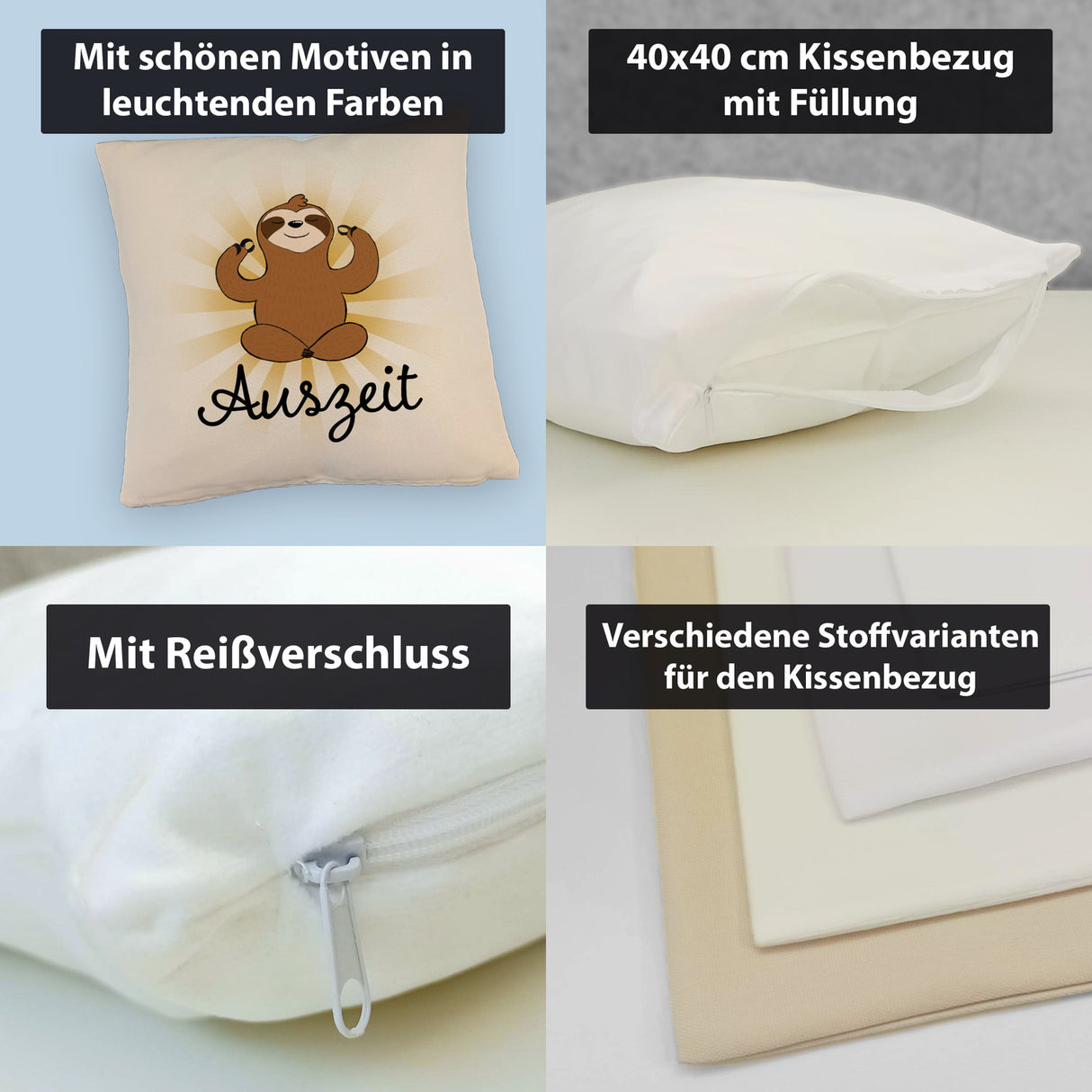 Auszeit Faultier Kissen