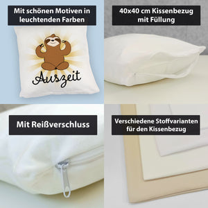 Auszeit Faultier Kissen