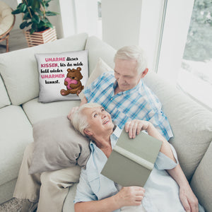 Bär Kissen mit Spruch- Umarme dieses Kissen bis ich da bin