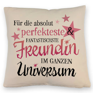 Freundschaft Kissen mit Spruch - Für die perfekteste & fantastischste Freundin
