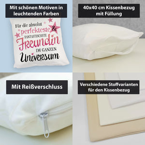 Freundschaft Kissen mit Spruch - Für die perfekteste & fantastischste Freundin