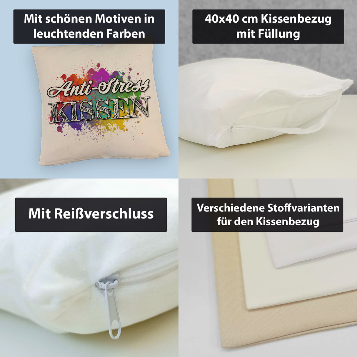 Anti-Stress Kissen - Dekoratives Kissen mit Farbflecken Motiv