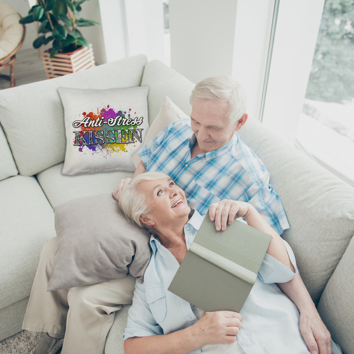 Anti-Stress Kissen - Dekoratives Kissen mit Farbflecken Motiv