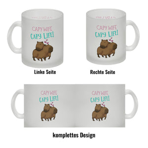 Capy wife capy life Kaffeebecher mit zwei verliebten Capybaras