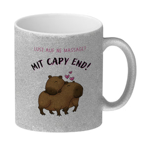 Eine Massage mit Capy End Capybara Kaffeebecher mit Spruch