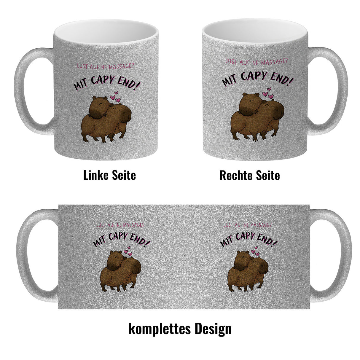 Eine Massage mit Capy End Capybara Kaffeebecher mit Spruch