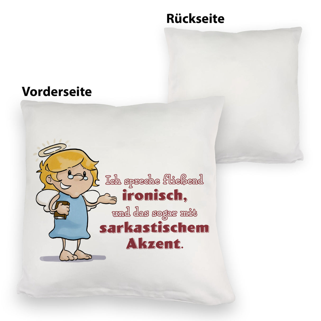 Kissen mit frechen Engel-Sprüchen