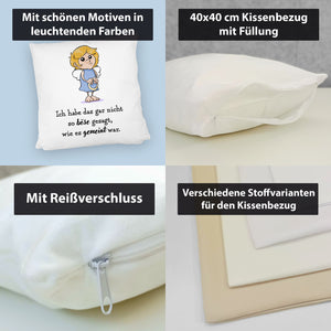 Engel Kissen mit Spruch - Nicht so böse gesagt, wie gemeint
