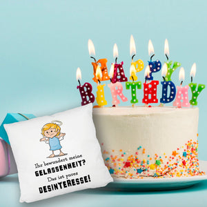 Engel Kissen mit Spruch - Meine Gelassenheit ist Desinteresse