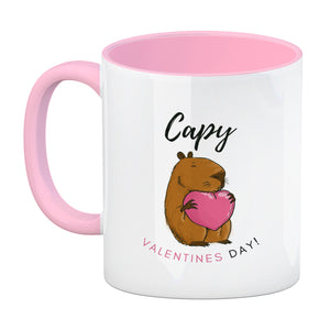 Capy Valentines Day Kaffeebecher mit niedlichem Capybara Motiv