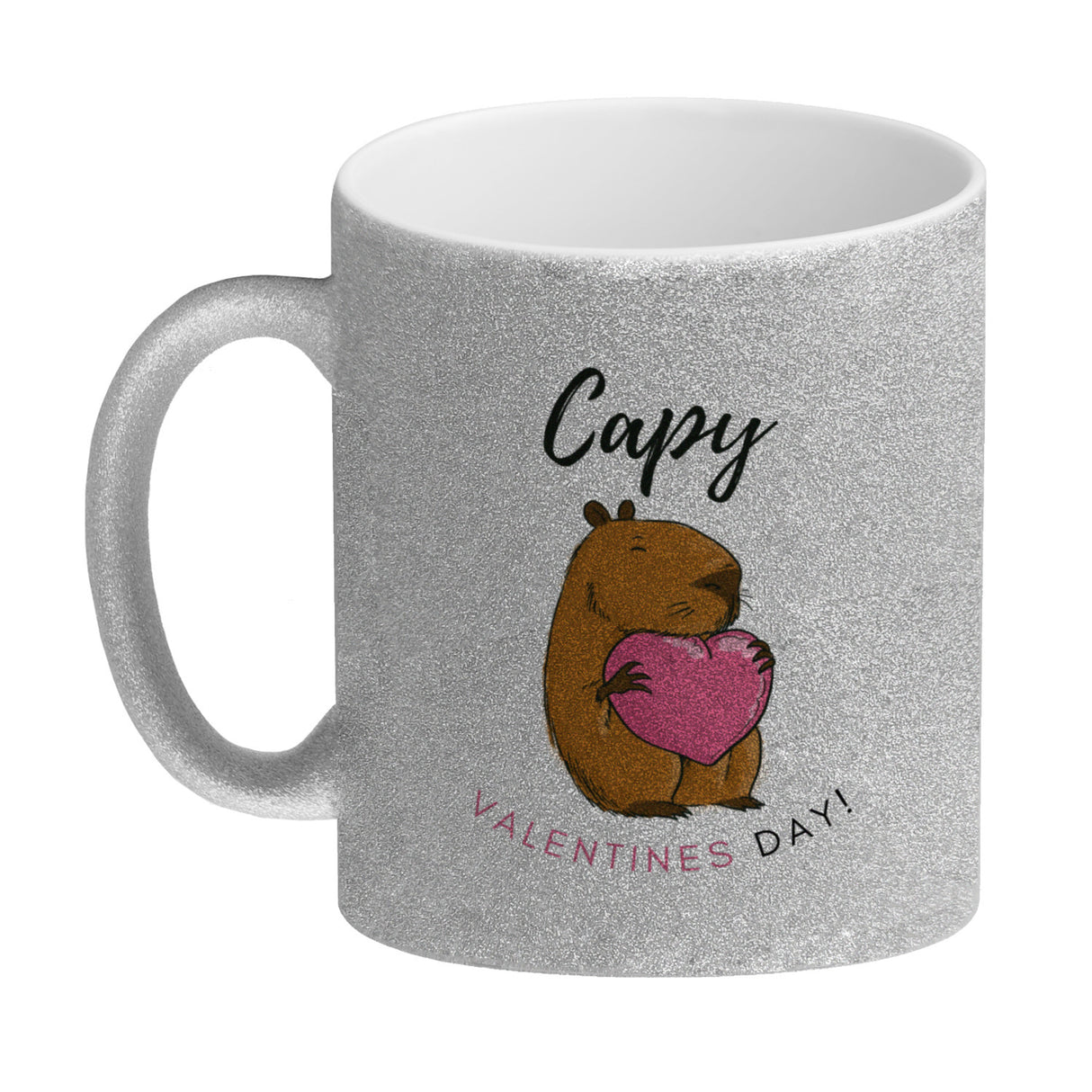 Capy Valentines Day Kaffeebecher mit niedlichem Capybara Motiv